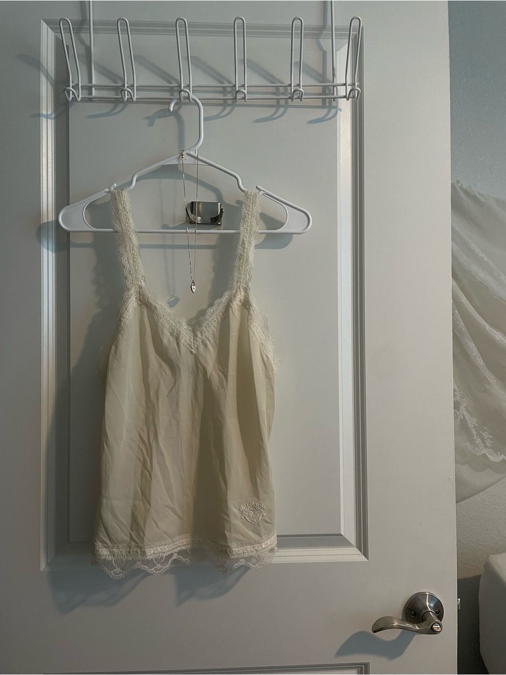 Dior Cream Lace-Trim Silk Camisole | Cream